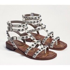 Sam Edelman Eavan Studded Gladiator Sandals Women’s 6.5 White Leather